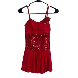Revolution Adult small Christmas red valentines jazz tap dance recital costume